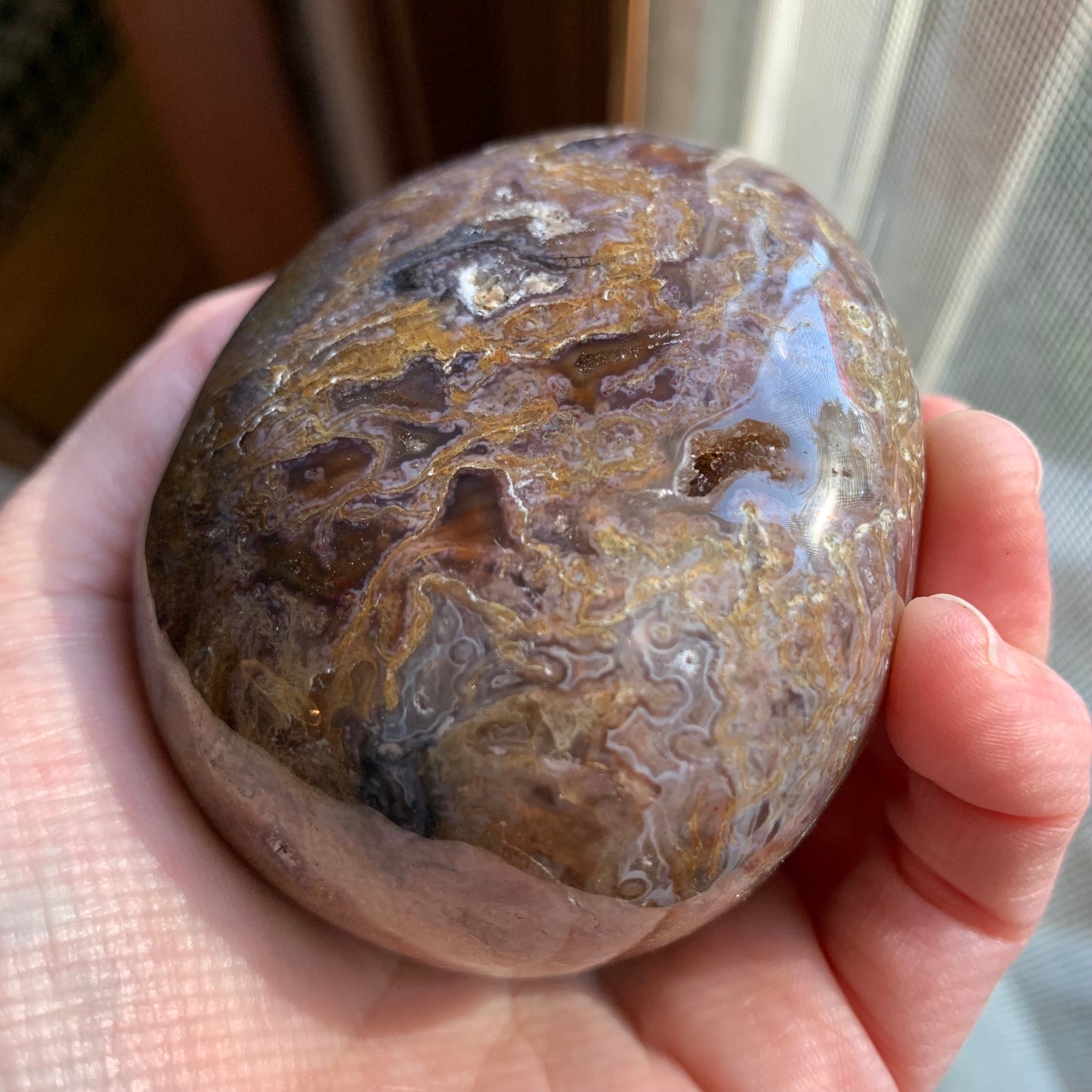 Purple Moss Agate Skull