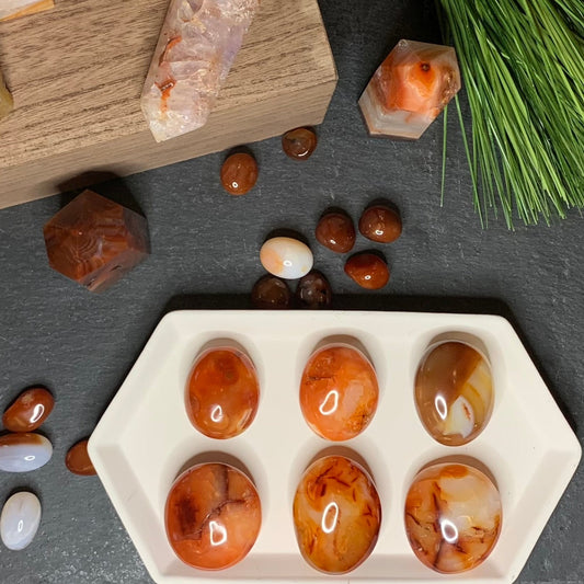 Carnelian Palm Stones + Eggs