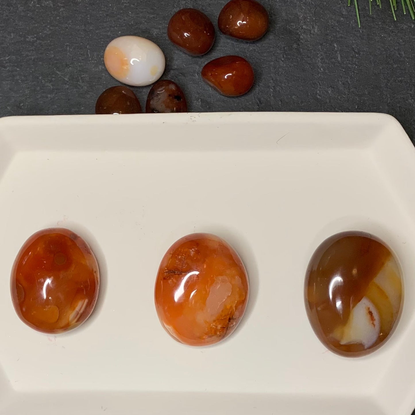 Carnelian Palm Stones + Eggs