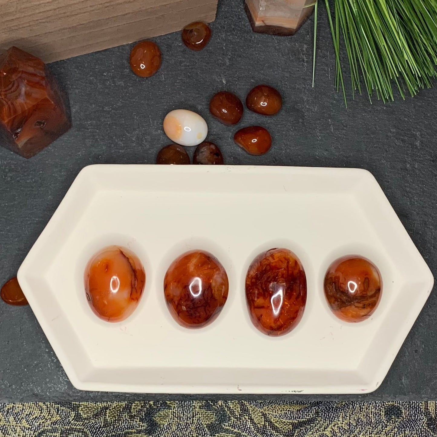 Carnelian Palm Stones + Eggs