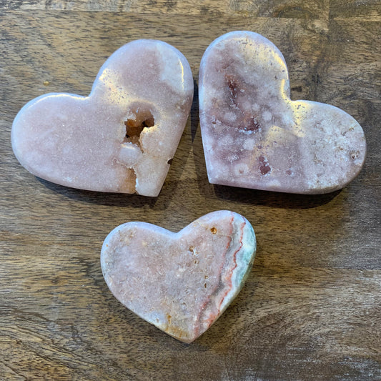 Pink Amethyst Hearts // Brazilian High-Quality