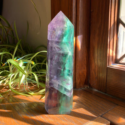 Purple + Green Fluorite Tower // Amazing Clarity, Polish + Rainbows