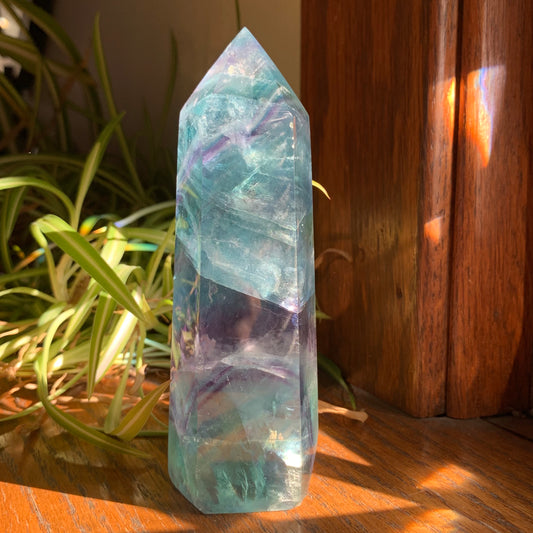 Blue + Purple  Fluorite Tower // Amazing Clarity, Polish + Rainbows