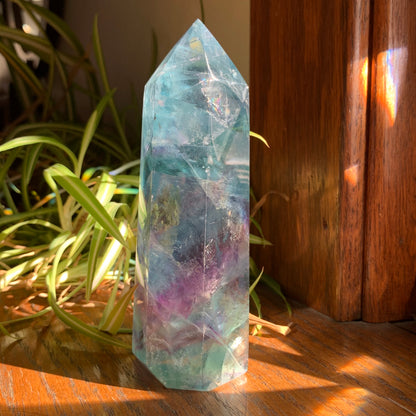 Blue + Purple  Fluorite Tower // Amazing Clarity, Polish + Rainbows