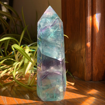 Blue + Purple  Fluorite Tower // Amazing Clarity, Polish + Rainbows