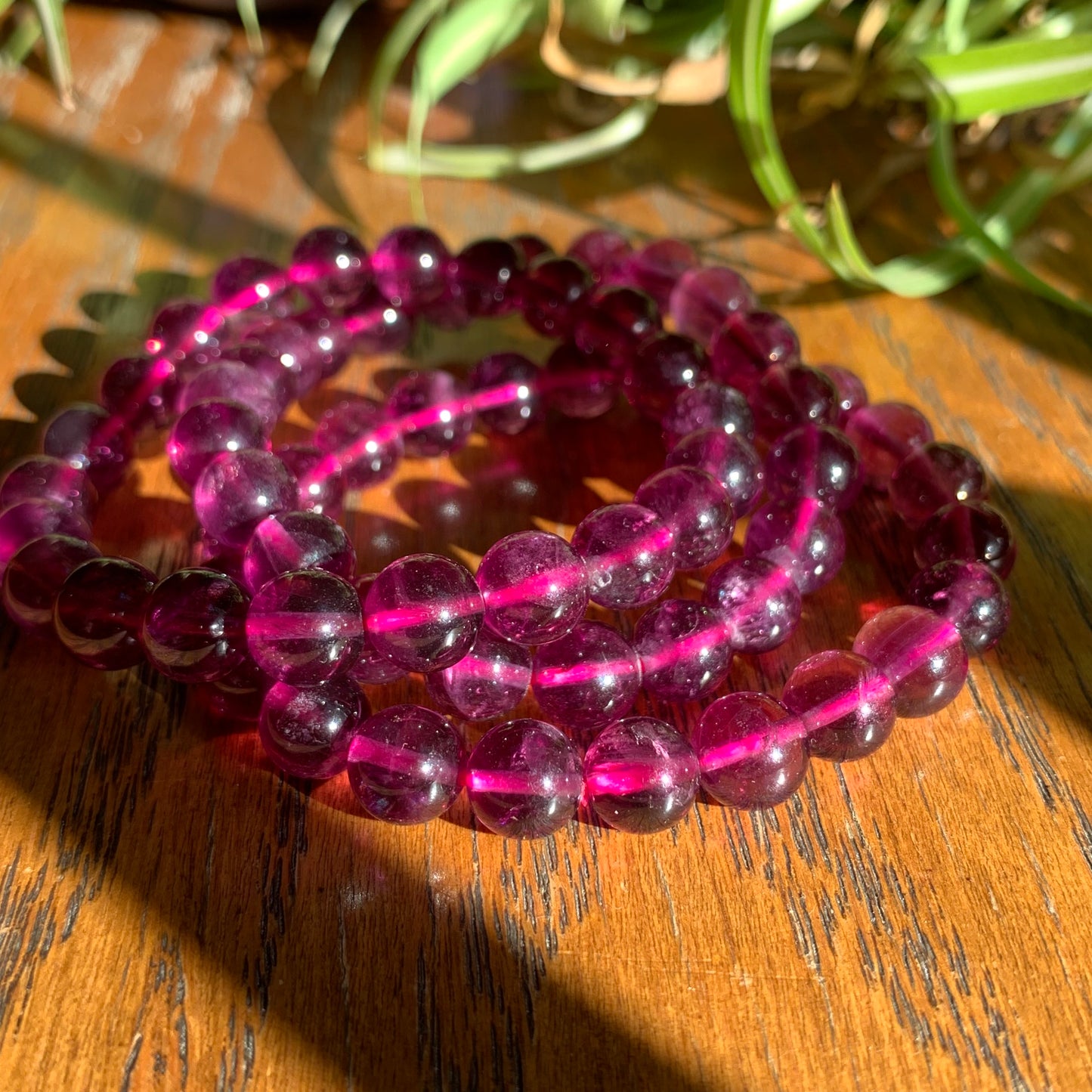 Magenta Fluorite Bracelets // 7mm bead + 7" bracelet // High Quality Fluorite