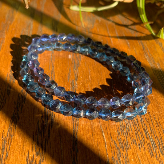 Faceted Blue Fluorite Bracelets