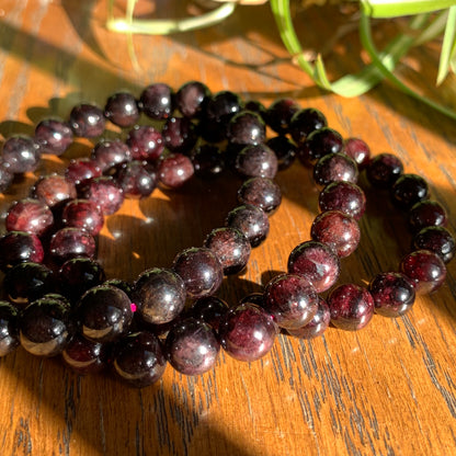 Almandine Garnet Bracelets // 8mm bead + 7" bracelet