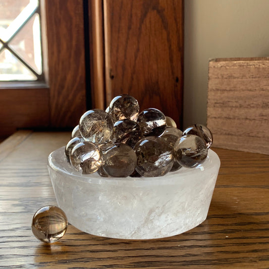 Mini Smoky Quartz Spheres with Rainbows