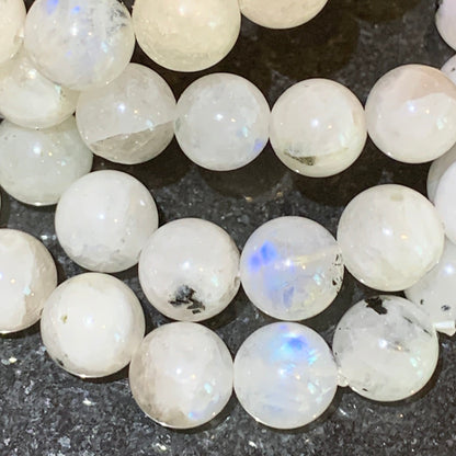 White Moonstone Bracelets with Blue Flash // 8mm bead + 7-7.5 bracelet