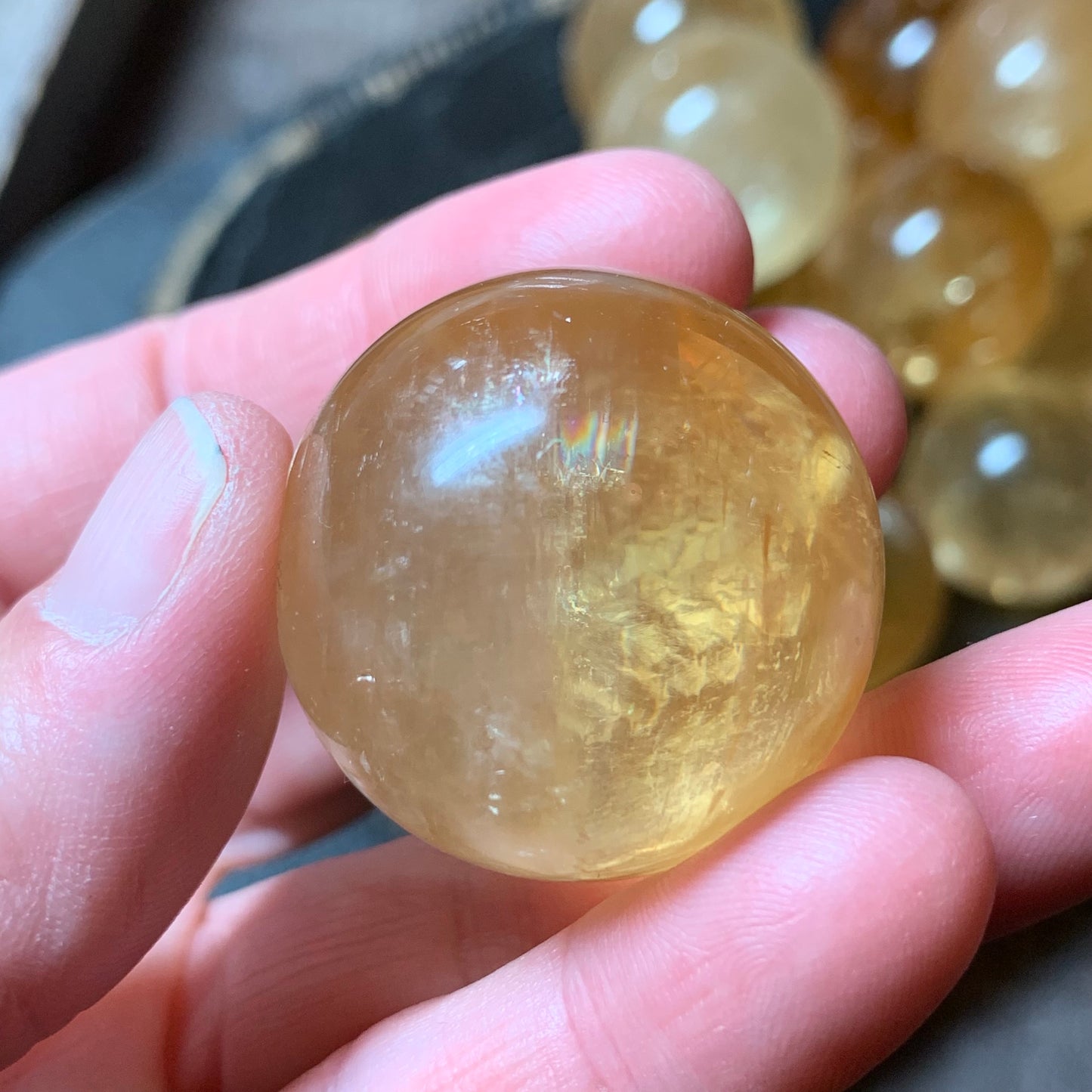 Honey Calcite Spheres - 30-32mm