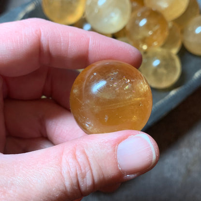 Honey Calcite Spheres - 30-32mm