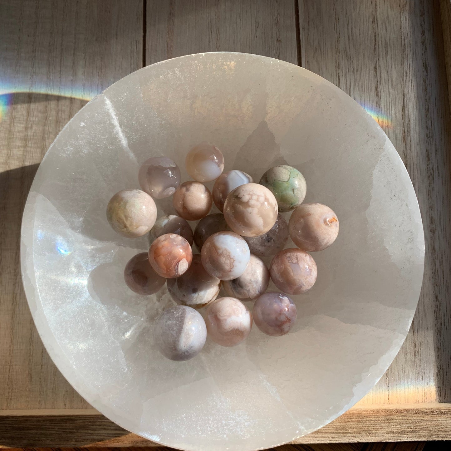 Mini Flower Agate Spheres