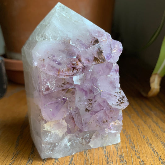 Amethyst Raw Cut Freeform with Goethite Inclusions