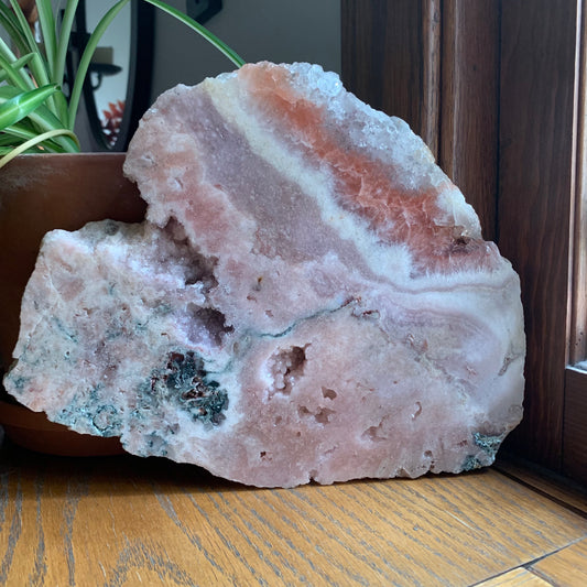 Purple + Pink Amethyst Slab with Druzy // Brazilian High-Quality