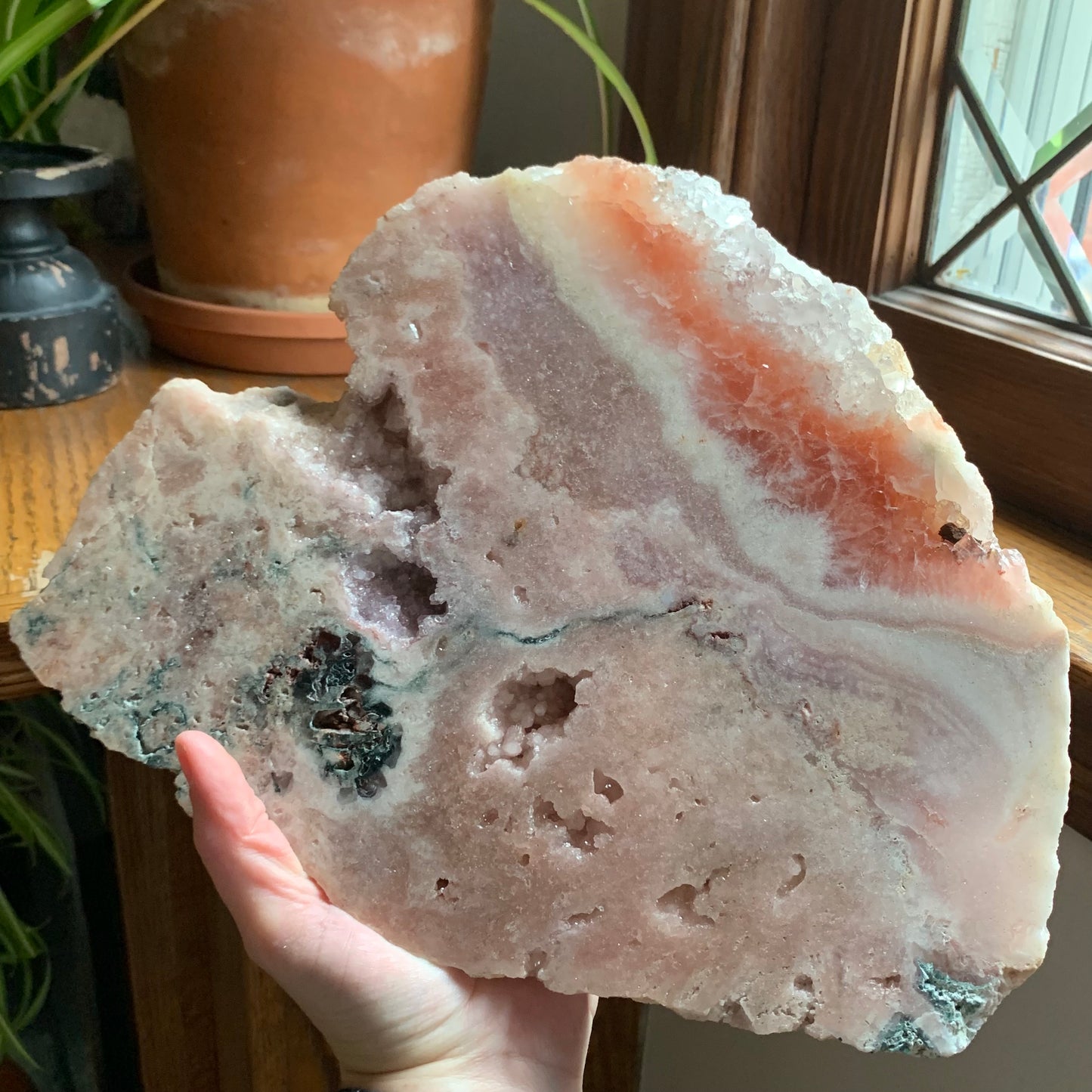 Purple + Pink Amethyst Slab with Druzy // Brazilian High-Quality