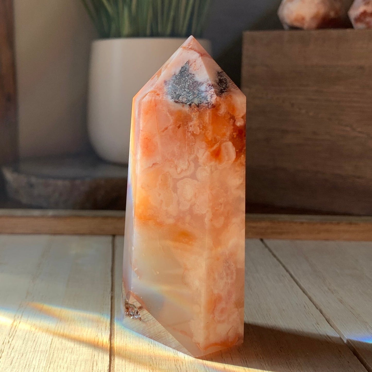 Carnelian Flower Agate Towers