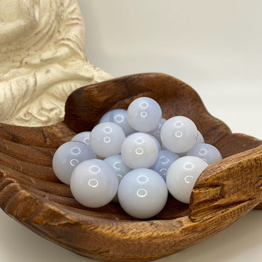 Mini Blue Chalcedony Spheres