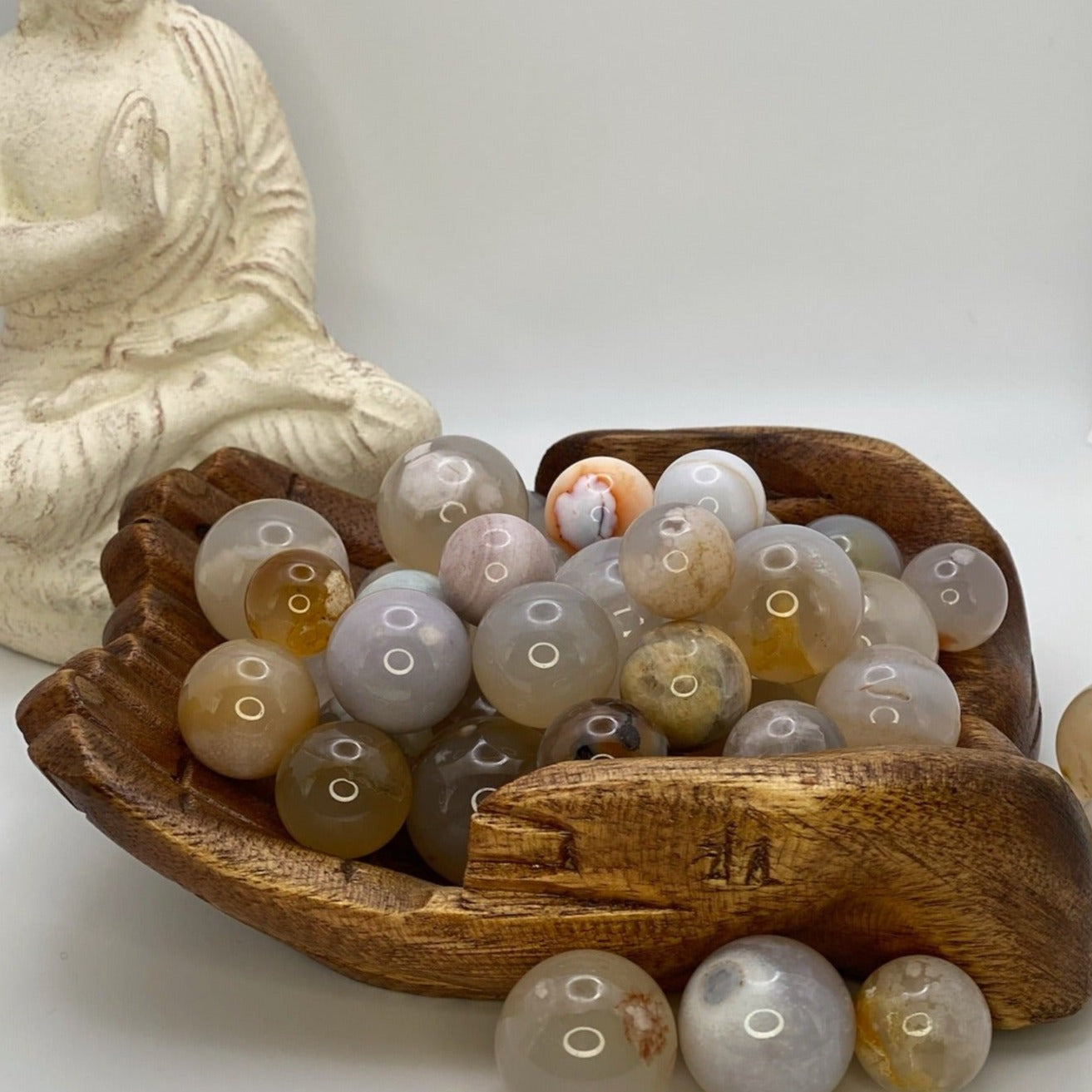 Mini Flower Agate Spheres