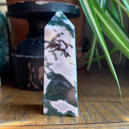 Moss Agate Obelisk Towers