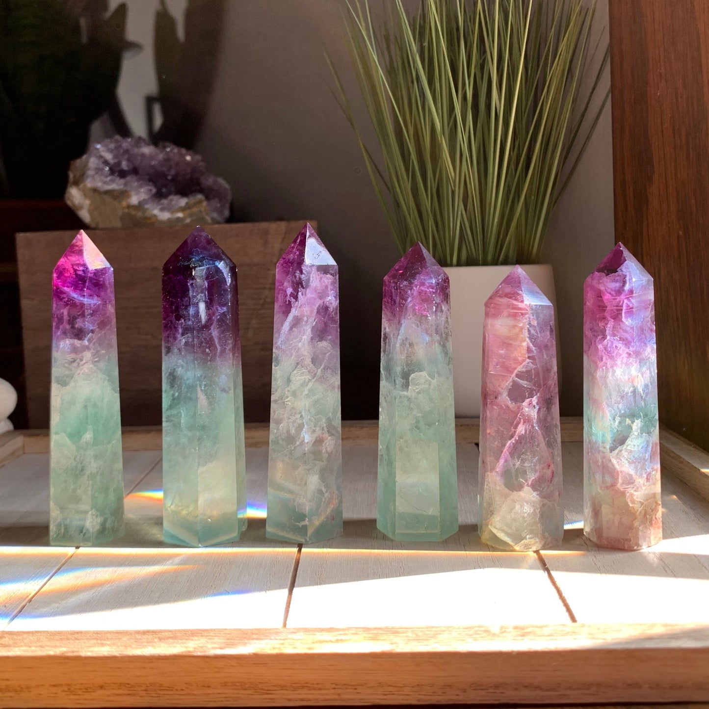 Watermelon Fluorite Towers