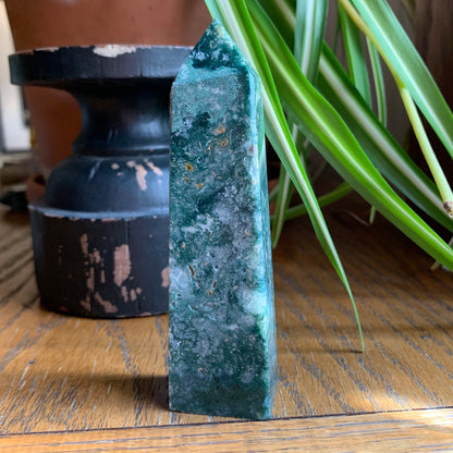 Moss Agate Obelisk Towers