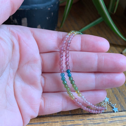 Rainbow Tourmaline Bracelets / Adjustable 6" - 8"