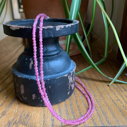 Faceted Pink Tourmaline Necklaces // Adjustable 18" - 20"