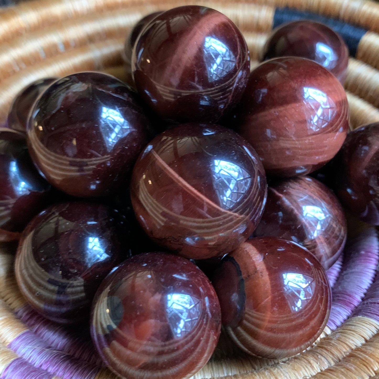 Red Tiger's Eye Spheres // Approx. 26-28mm