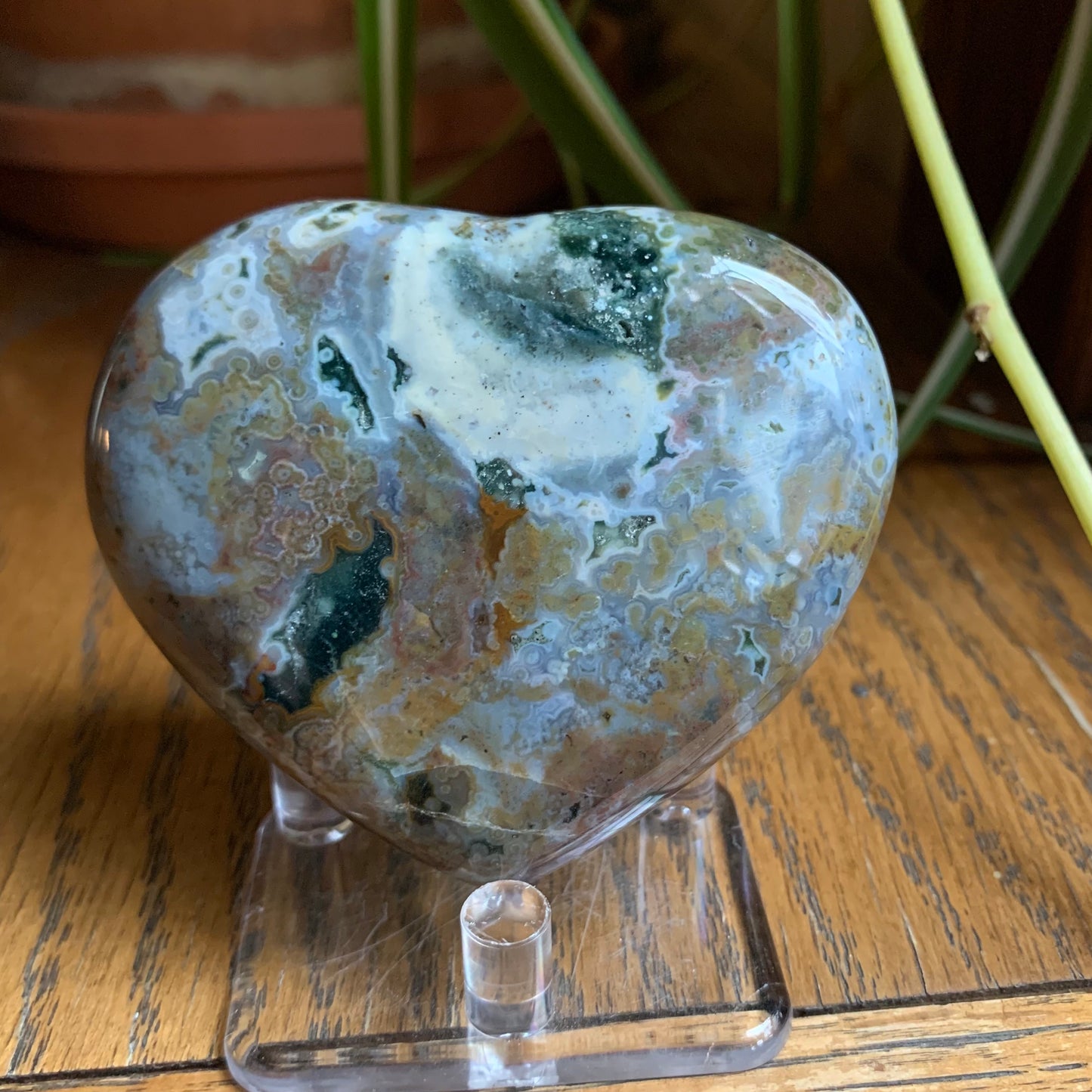 Ocean Jasper Puffy Hearts