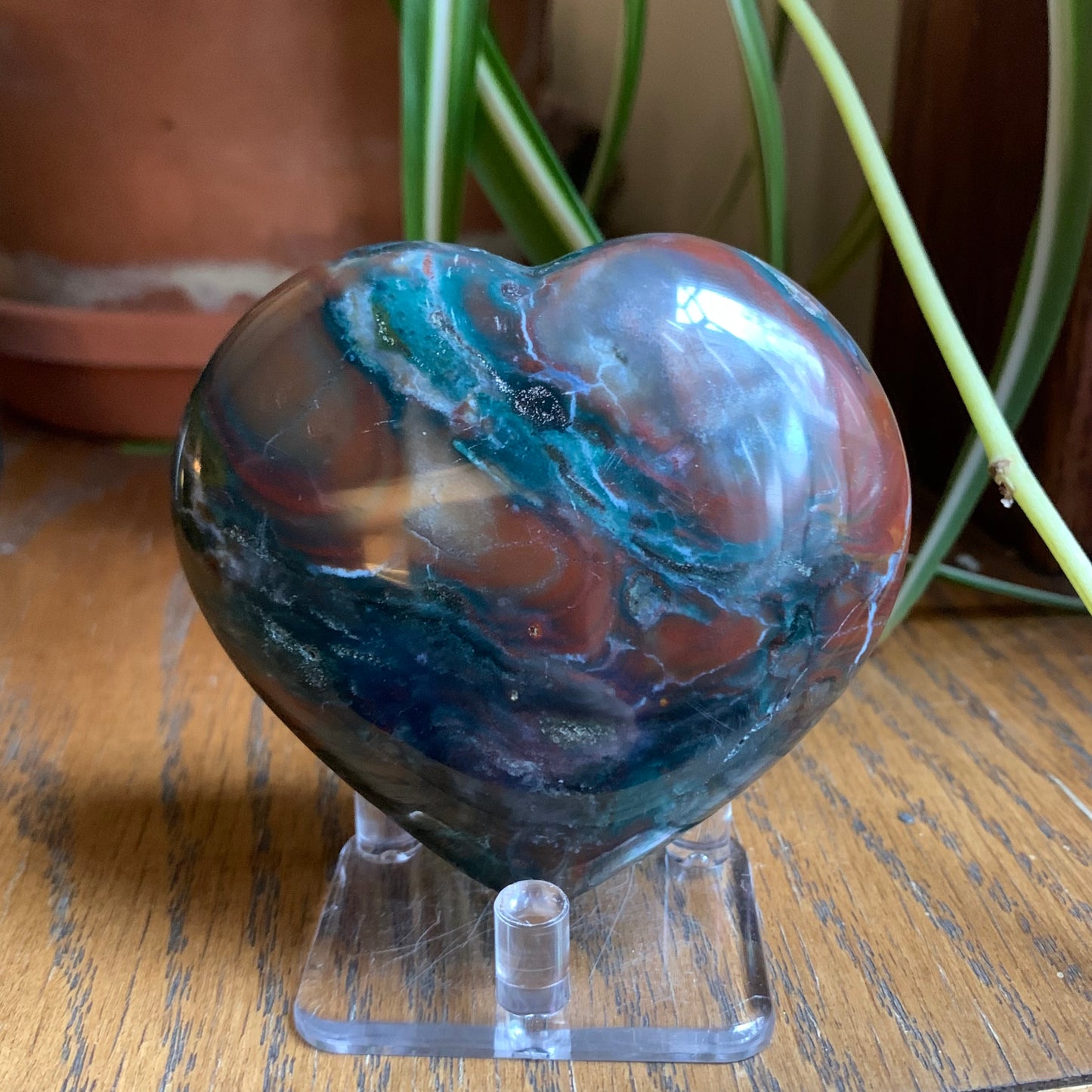 Ocean Jasper Puffy Hearts