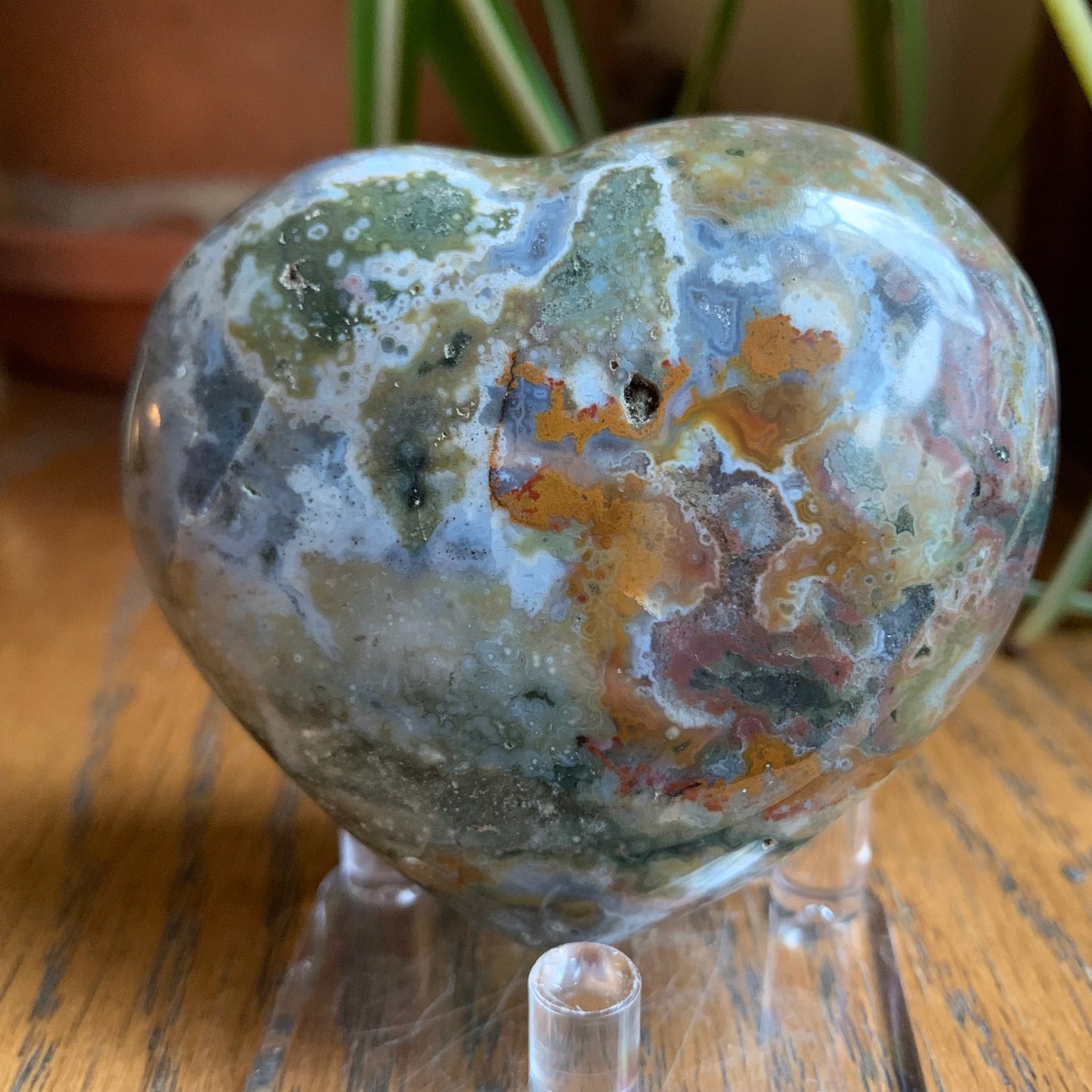 Ocean Jasper Puffy Hearts