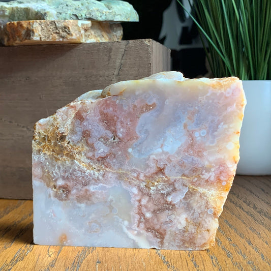 Pink Flower Agate Mini Slab