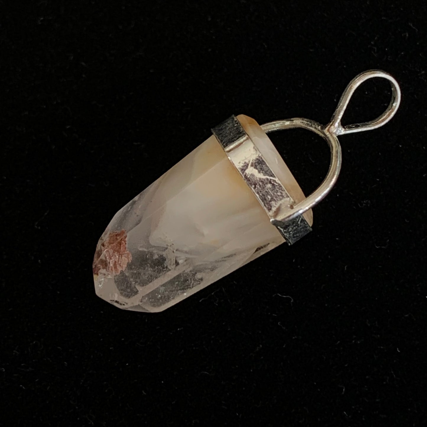 Amphibole Quartz Necklace // Angel Phantom Quartz Pendant + 18" sterling silver chain