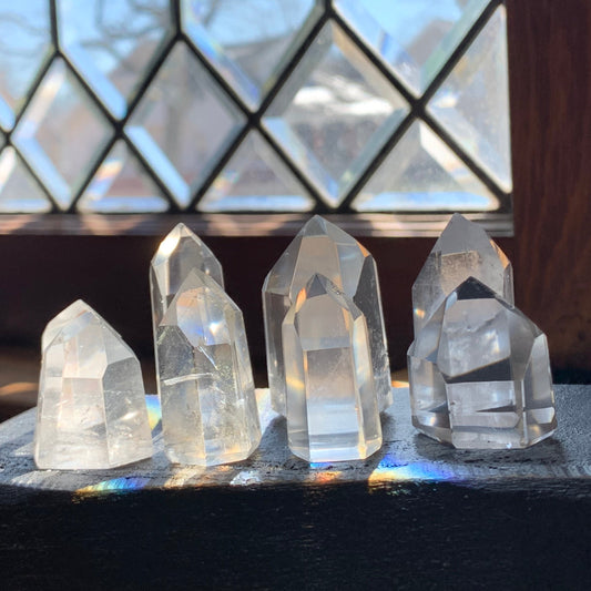 Mini Clear Quartz Tower | Master Healer Crystal Point | Polished Quartz Generator | Crystal Grid
