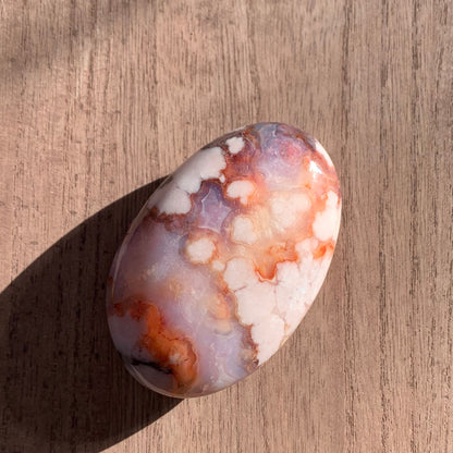 Carnelian Flower Agate Palm Stones