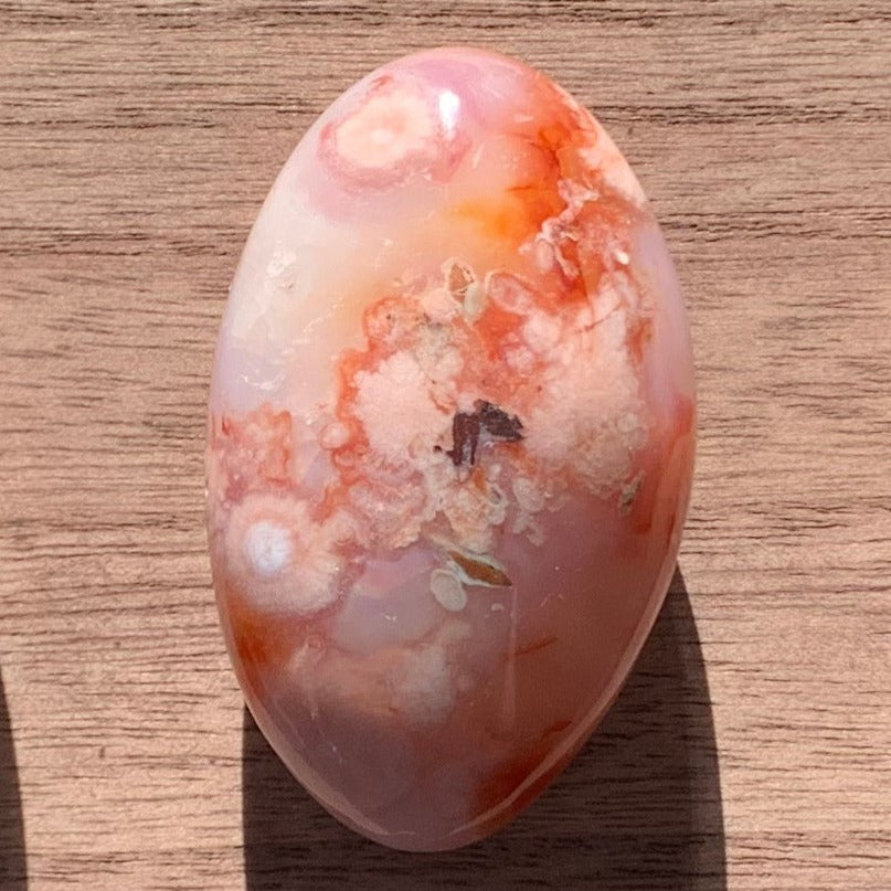 Carnelian Flower Agate Palm Stones