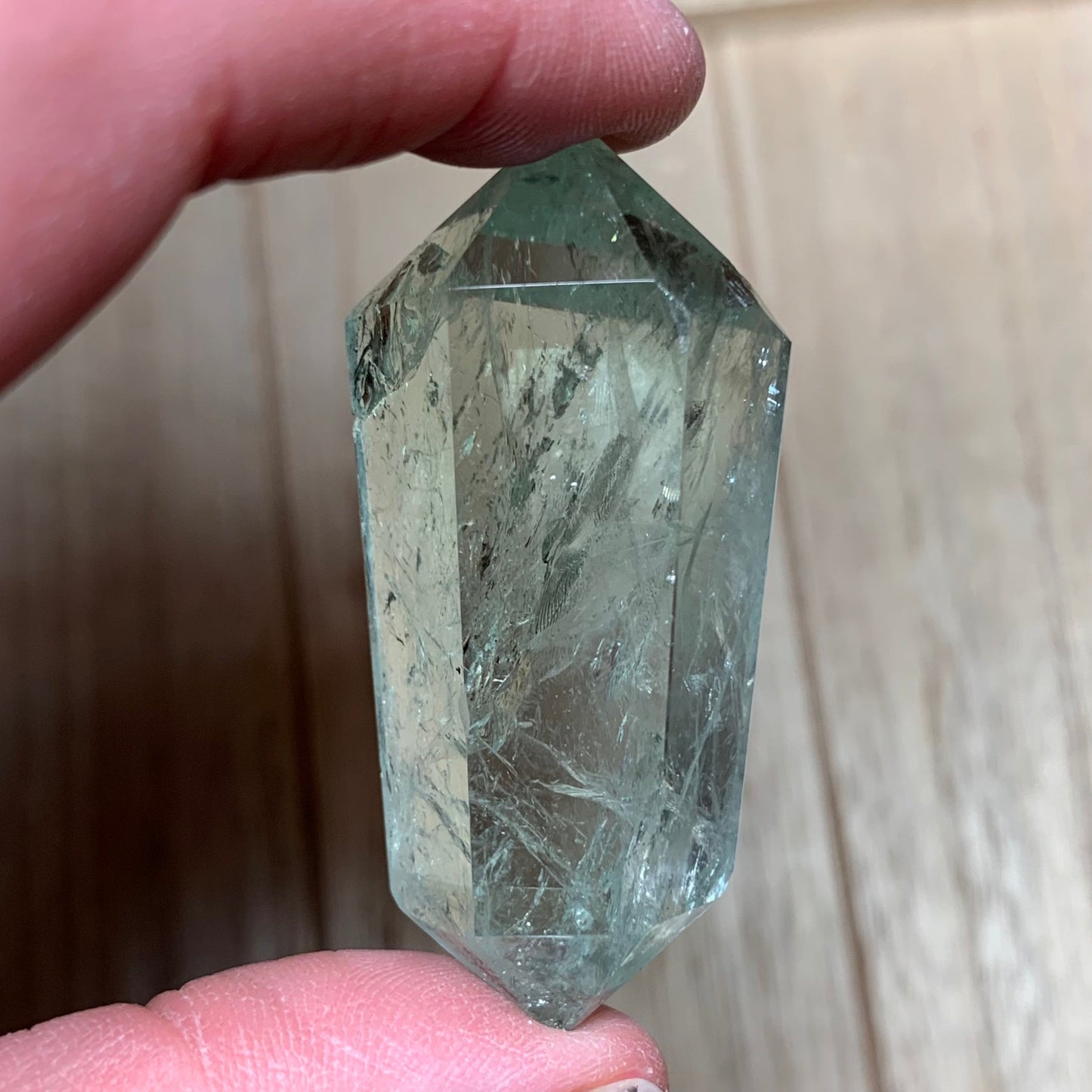 Natural Green Amethyst (Prasiolite) Double Terminated Points