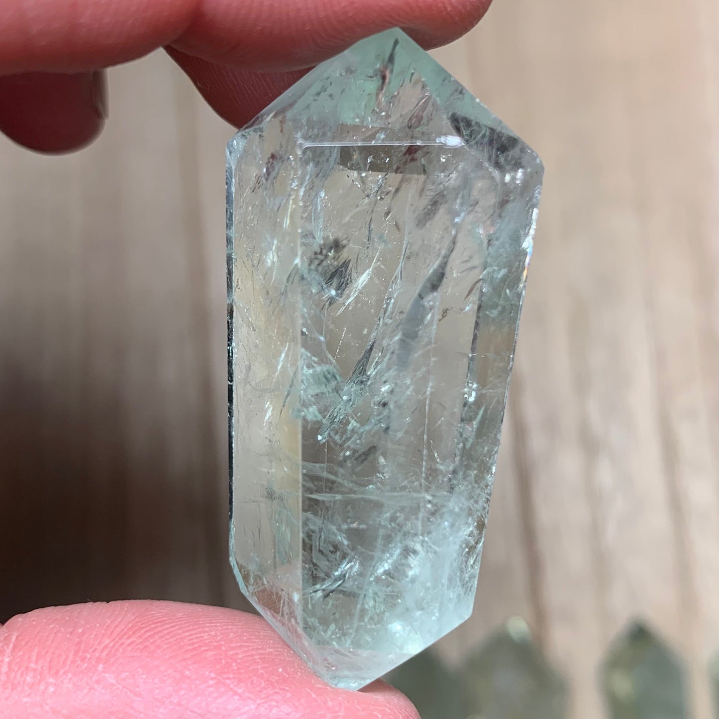 Natural Green Amethyst (Prasiolite) Double Terminated Points