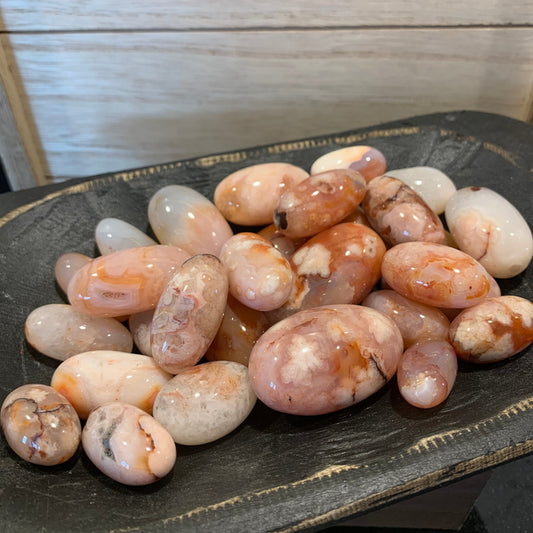 Carnelian Flower Agate Tumbles