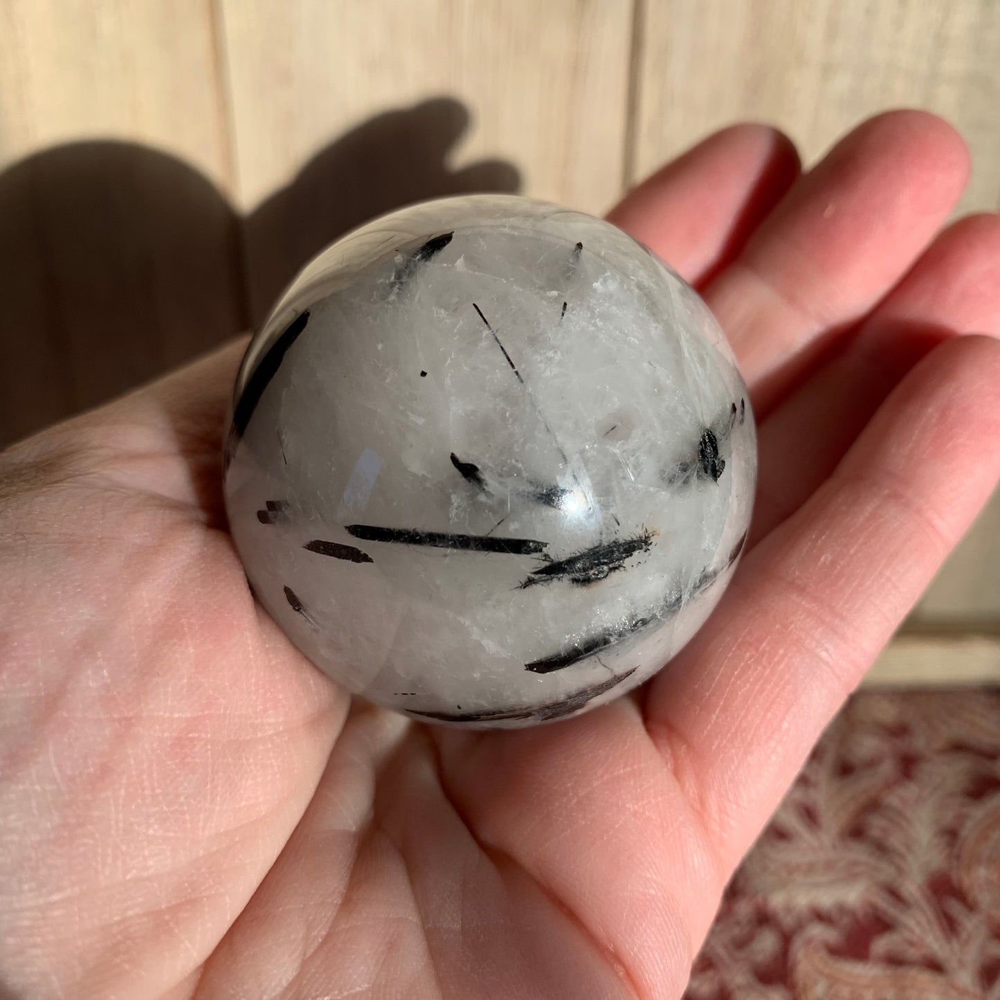 Black Tourmaline in Quartz Spheres