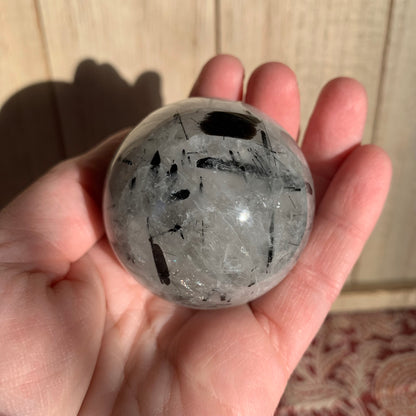 Black Tourmaline in Quartz Spheres