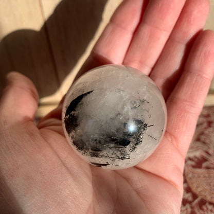 Black Tourmaline in Quartz Spheres