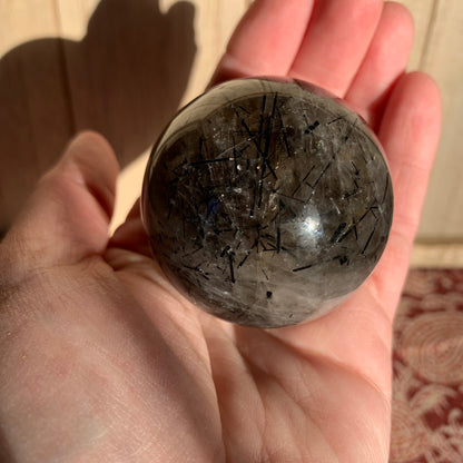 Black Tourmaline in Quartz Spheres