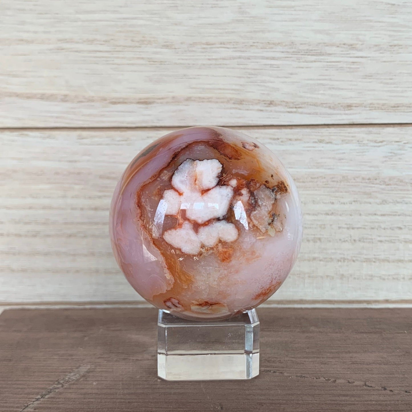 Carnelian Flower Agate Sphere - 57mm