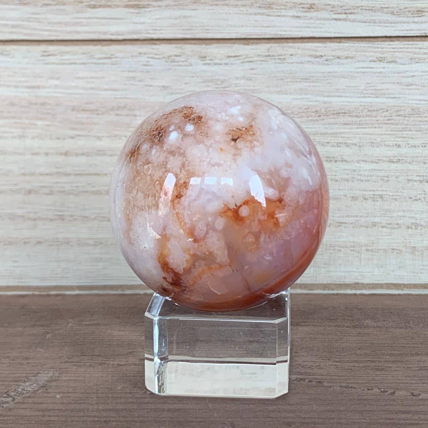 Carnelian Flower Agate Sphere - 47mm