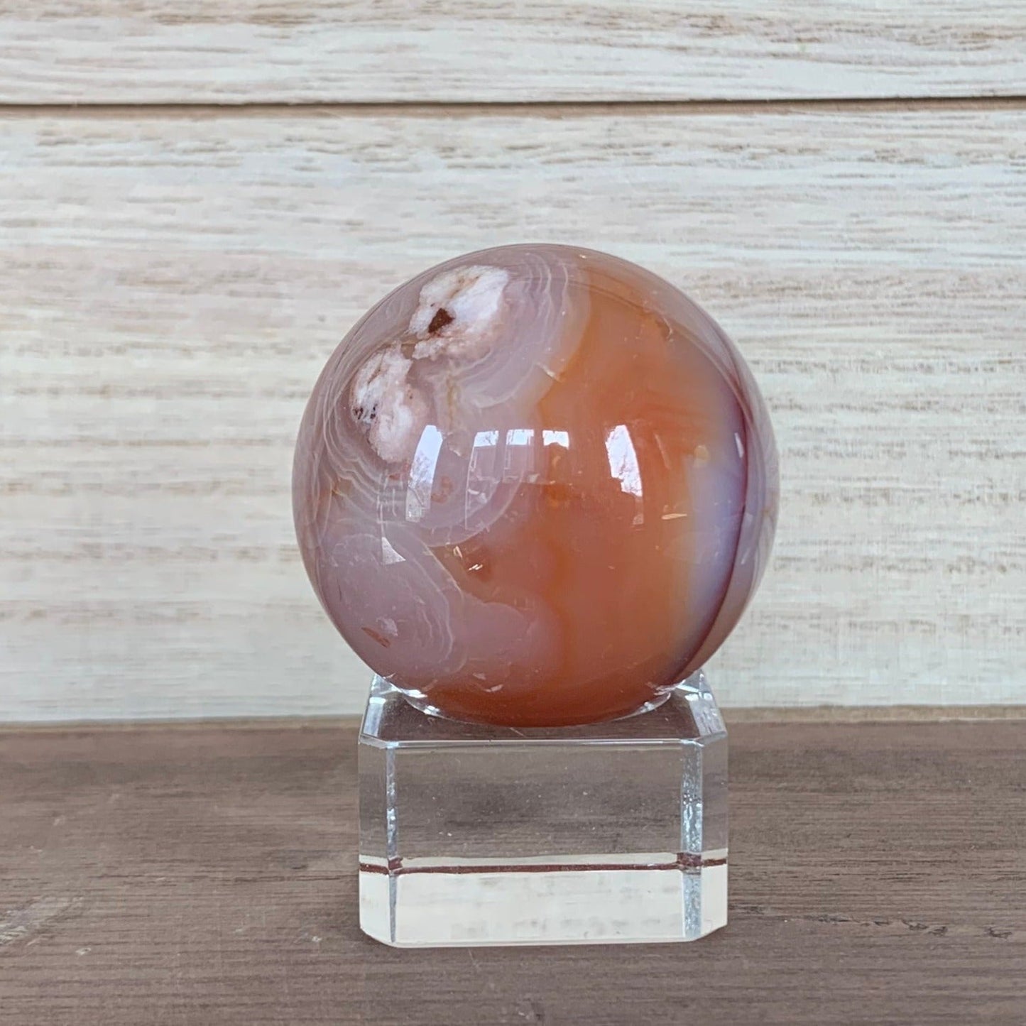 Carnelian Flower Agate Sphere - 40mm