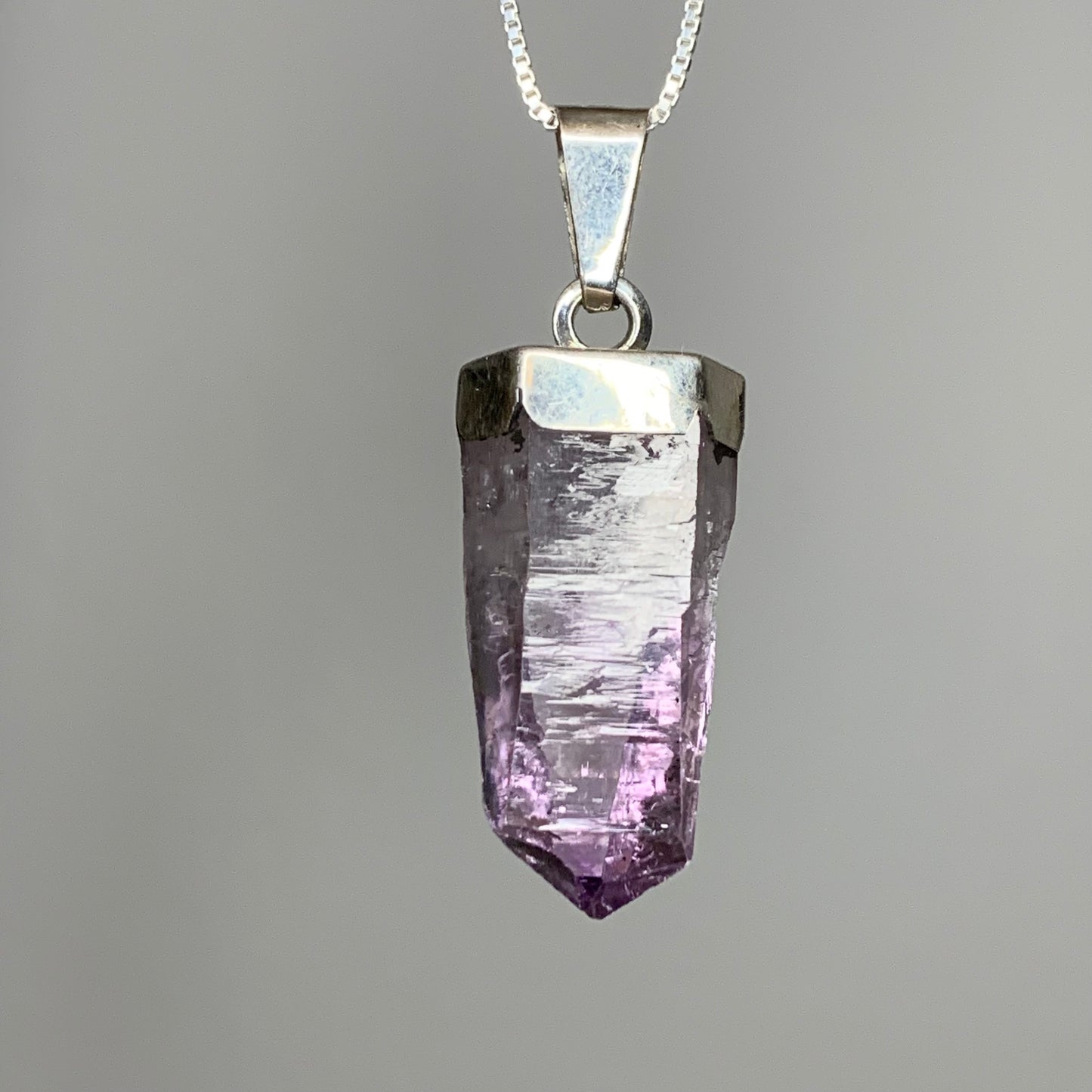 Vera Cruz Amethyst Point Pendants with Sterling Silver Box Chains // Twins, Barcodes + Unbelievable Clarity