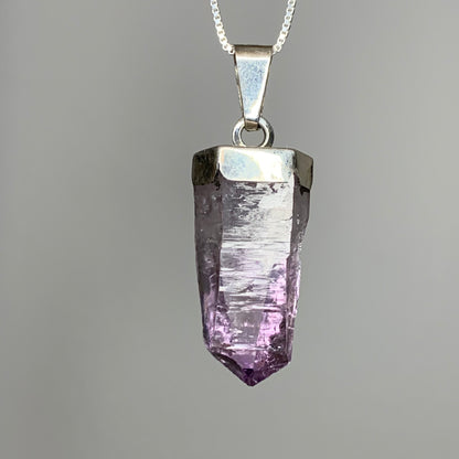 Vera Cruz Amethyst Point Pendants with Sterling Silver Box Chains // Twins, Barcodes + Unbelievable Clarity