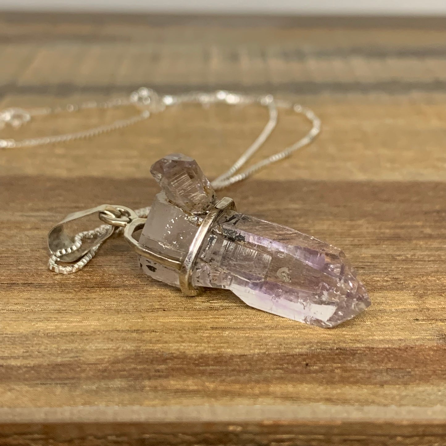 Vera Cruz Amethyst Point Pendants with Sterling Silver Box Chains // Twins, Barcodes + Unbelievable Clarity